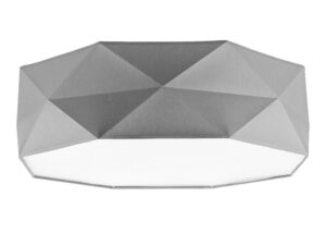 Miniaturka 2 - Lampa sufitowa Kantoor szara czteropunktowa z geometrycznym abażurem na białym tle