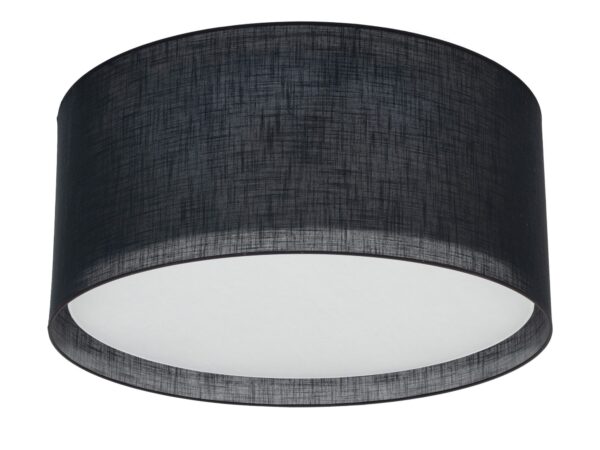 Lampa sufitowa Largo sześciopunktowa z czarnym cylindrycznym abażurem na białym tle