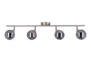 Miniaturka 2 - Lampa sufitowa Laromena z czterema grafitowymi reflektorami szklanymi na satynowej listwie