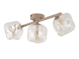 Miniaturka 2 - Lampa sufitowa Lava w piaskowym beżu z trzema szklanymi kloszami