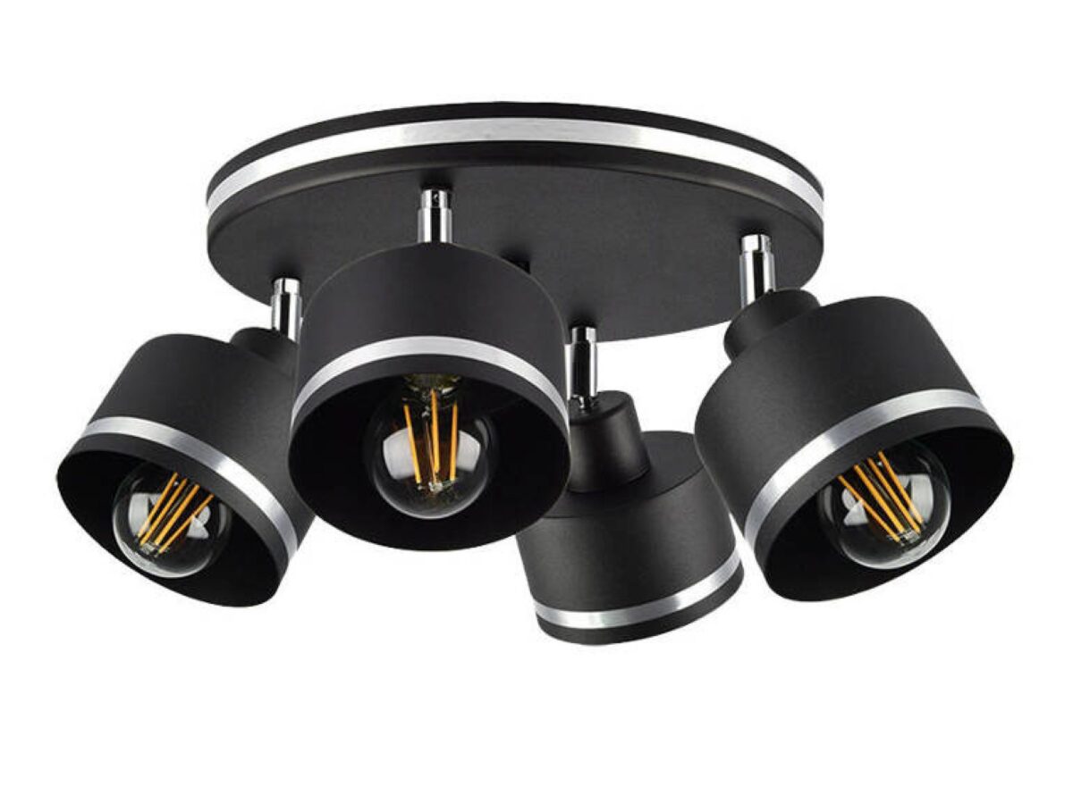 Lampa sufitowa Lavedano 4 × E27 czarna z chromem
