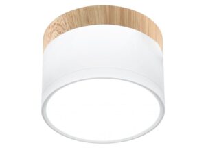 Miniaturka 2 - Biała lampa sufitowa LED 9 W z pierścieniem o wyglądzie drewna
