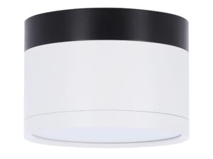 Miniaturka 6 - Lampa sufitowa LED 9 W z białym korpusem i czarnym pierścieniem