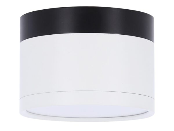 Lampa sufitowa LED 9 W z białym korpusem i czarnym pierścieniem