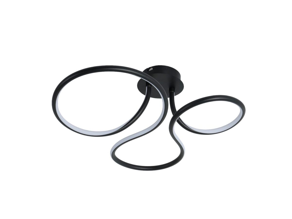 Lampa sufitowa LED z trzema pętlami 55 cm 30 W czarna