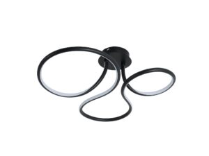 Miniaturka 6 - Lampa sufitowa LED czarna z trzema pętlami na białym tle