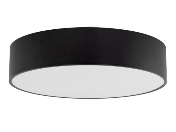 Lampa sufitowa Livo L w czarnym wykończeniu, okrągły plafon 50 cm