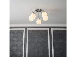 Miniaturka 4 - Lampa sufitowa Loretia chromowana 5 × E27 – aranzacja 4