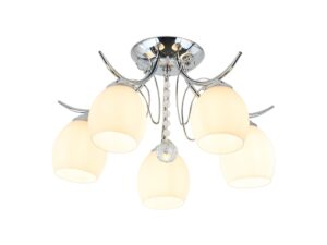 Miniaturka 5 - Lampa sufitowa Loretia chromowana 5 × E27 – widok 2