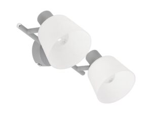 Miniaturka 2 - Lampa sufitowa Lumasona szara z dwoma białymi szklanymi kloszami E14