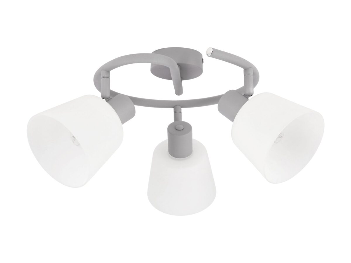 Lampa sufitowa Lumasona szara 3-punktowa 46 cm ze szkłem