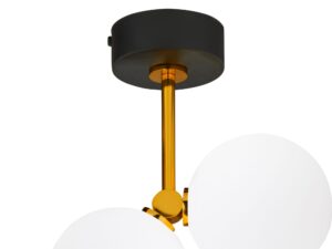 Miniaturka 2 - Kinkiet Luna z białymi kulami szklanymi na złotym ramieniu