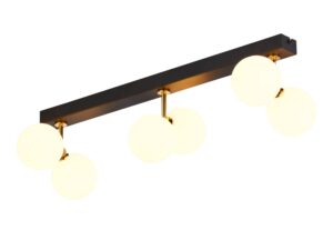 Miniaturka 2 - Lampa sufitowa Luna z sześcioma rozświetlonymi szklanymi kloszami kulistymi