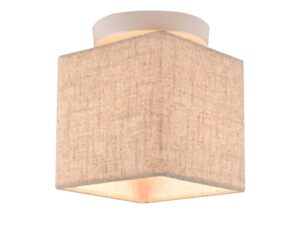 Miniaturka 1 - Biała lampa sufitowa Maradio z lnianym abażurem