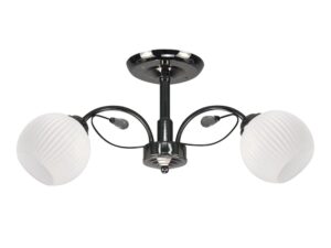 Miniaturka 2 - Lampa sufitowa Melatena czarna z dwoma białymi kloszami