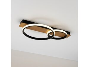 Miniaturka 2 - Lampa sufitowa LED Melevio czarna z dekorem drewna – zdjęcie 3