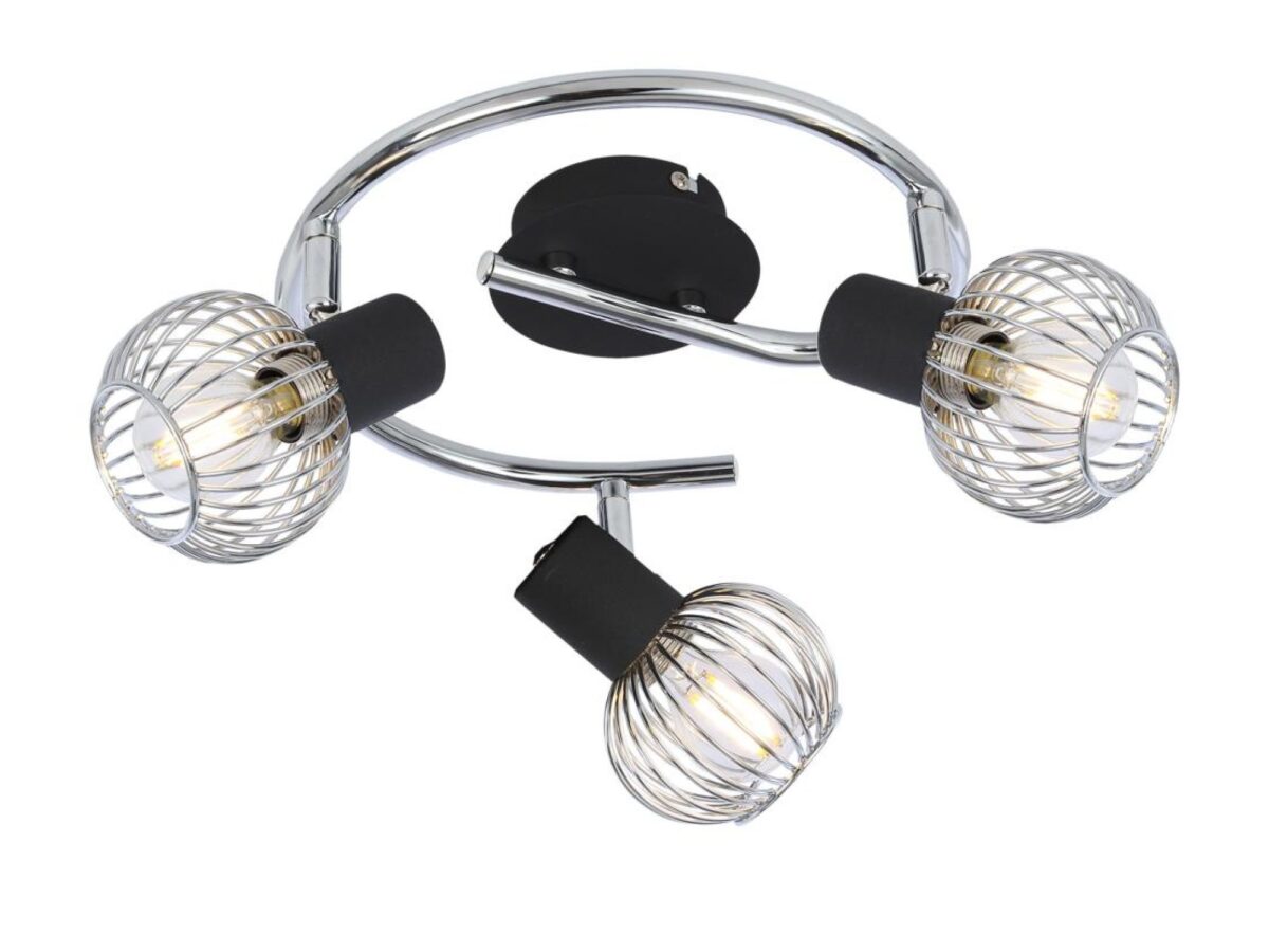 Listwa sufitowa Melino 3-punktowa spirala czarny chrom 42 cm