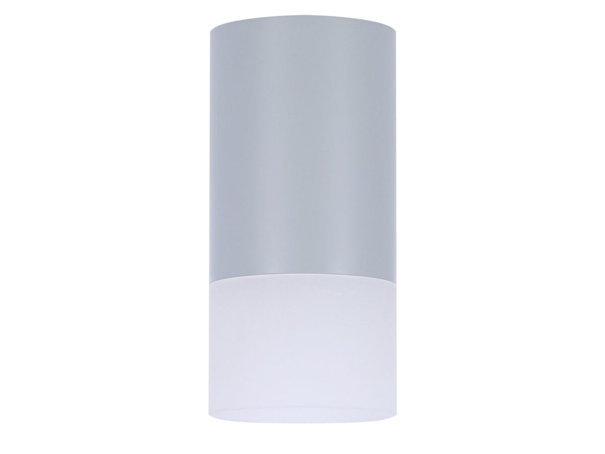 Lampa sufitowa natynkowa GU10 szara z mlecznym kloszem 13 cm