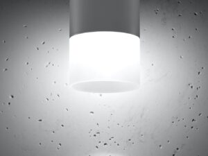 Miniaturka 2 - Szara lampa sufitowa natynkowa GU10 zapalona przy betonowym suficie
