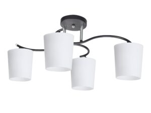 Miniaturka 3 - Lampa sufitowa Nerotora czteropunktowa z białymi szklanymi kloszami