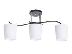 Miniaturka 3 - Lampa sufitowa Nerotora trzypunktowa czarna z białymi kloszami