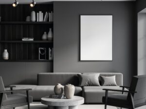Miniaturka 3 - Czarna dwupunktowa lampa Norotela na suficie salonu