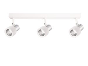 Miniaturka 5 - Biała lampa Norotela sufitowa, trzy reflektory GU10 z chromem, pełny packshot
