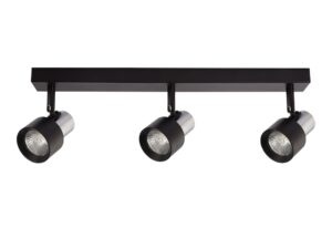 Miniaturka 1 - Czarna lampa Norotela sufitowa z trzema reflektorami GU10, packshot