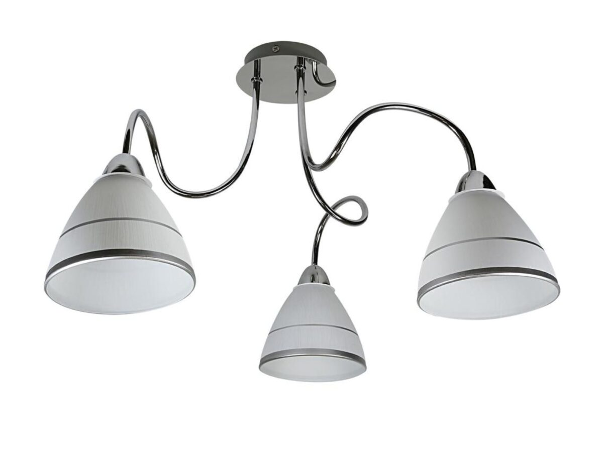 Lampa sufitowa Olamia 3-punktowa 57 cm z białymi kloszami