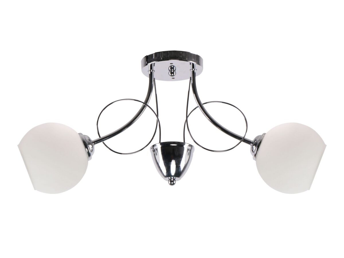 Lampa sufitowa Olasona 2-punktowa 58 cm chrom / biały