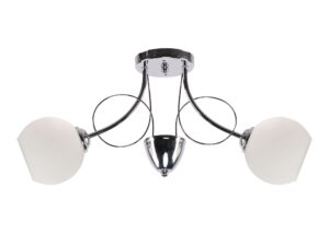 Miniaturka 2 - Lampa sufitowa Olasona chromowana z dwoma białymi kloszami
