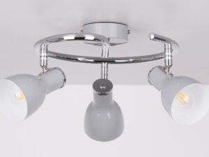 Miniaturka 1 - Lampa sufitowa Oramino szare klosze i chromowane ramiona od dołu