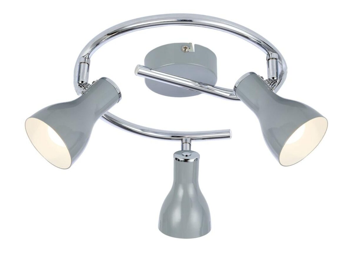 Lampa sufitowa Oramino spiralna 3-punktowa szara