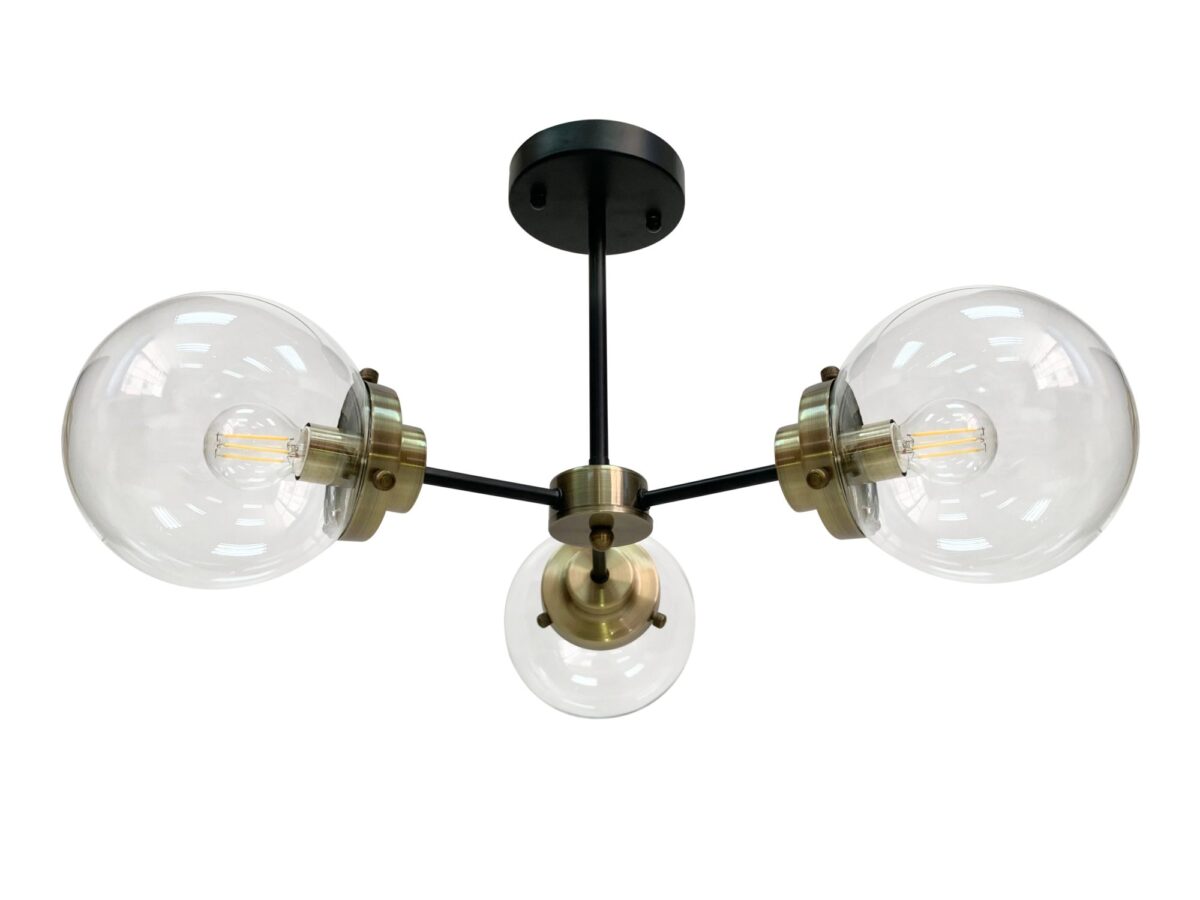 Lampa sufitowa 3-punktowa Oratona 60 cm czarna patyna