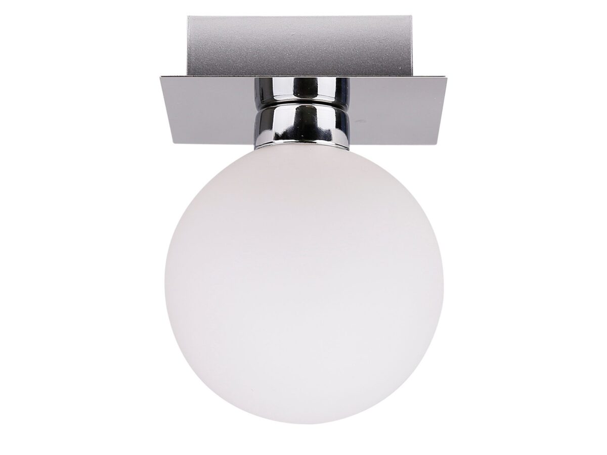 Lampa sufitowa Orevina z białą szklaną kulą 10 cm