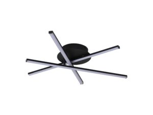 Miniaturka 8 - Czarna lampa sufitowa Palisa z trzema przecinającymi się listwami LED na białym tle