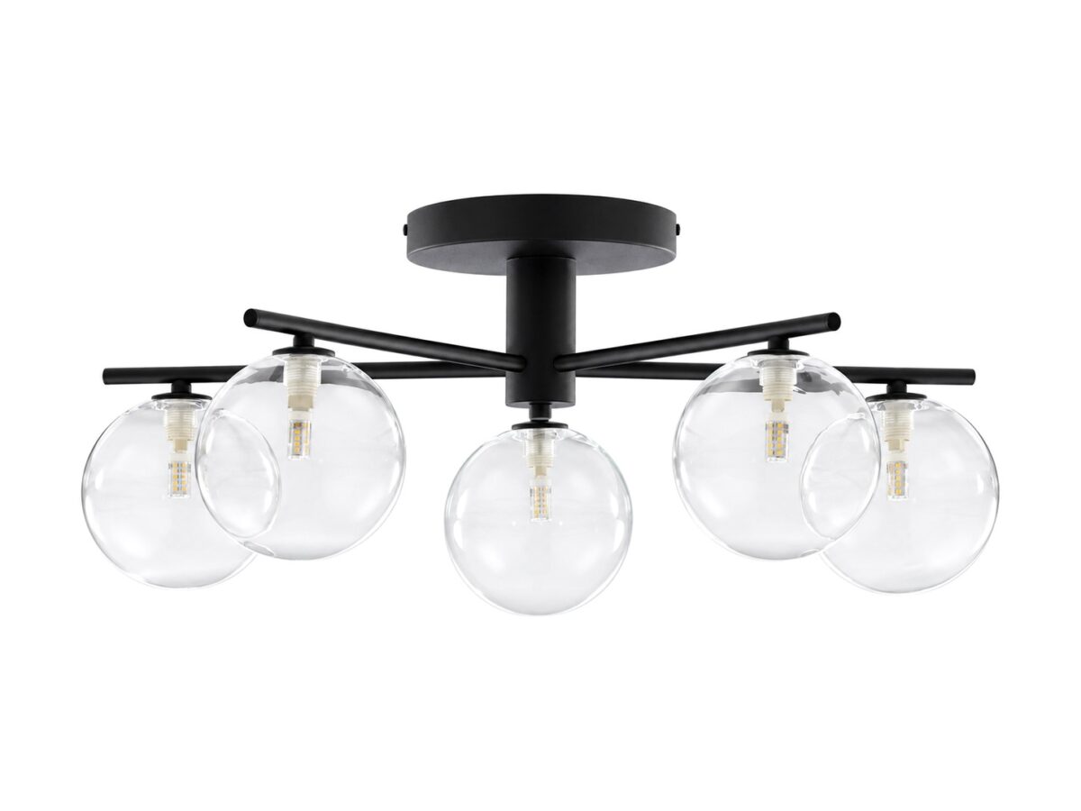 Lampa sufitowa Prato 5-punktowa ze szklanymi kloszami