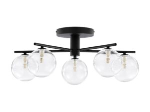 Miniaturka 7 - Lampa sufitowa Prato 5-punktowa ze szklanymi kloszami na białym tle