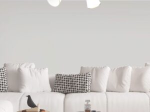 Miniaturka 1 - Dwupunktowa lampa sufitowa Ralaveta w salonie nad jasną sofą