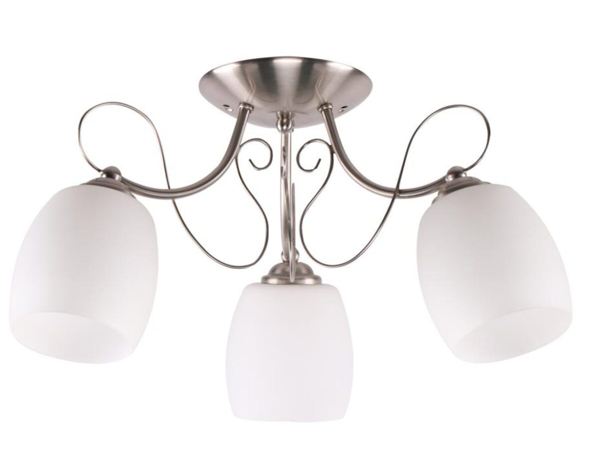 Lampa sufitowa Ralemena 3-punktowa z białymi kloszami