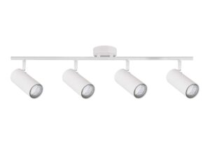 Miniaturka 1 - Biała czteropunktowa lampa sufitowa Ralosia z białymi kloszami