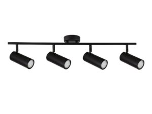 Miniaturka 10 - Czarna czteropunktowa lampa sufitowa Ralosia z regulowanymi kloszami