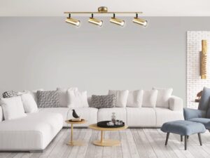 Miniaturka 8 - Mosiężna lampa sufitowa Ralosia, widok detali kloszy