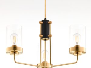 Miniaturka 1 - Lampa sufitowa Ramirez z trzema szklanymi cylindrami widok z przodu