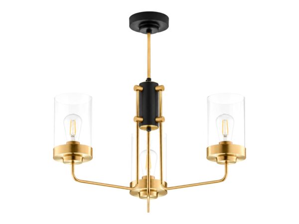 Lampa sufitowa Ramirez 3-punktowa ze szklanymi kloszami na białym tle