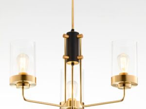 Miniaturka 2 - Lampa sufitowa Ramirez 3-punktowa złoty mosiądz czarny ze szklanymi kloszami