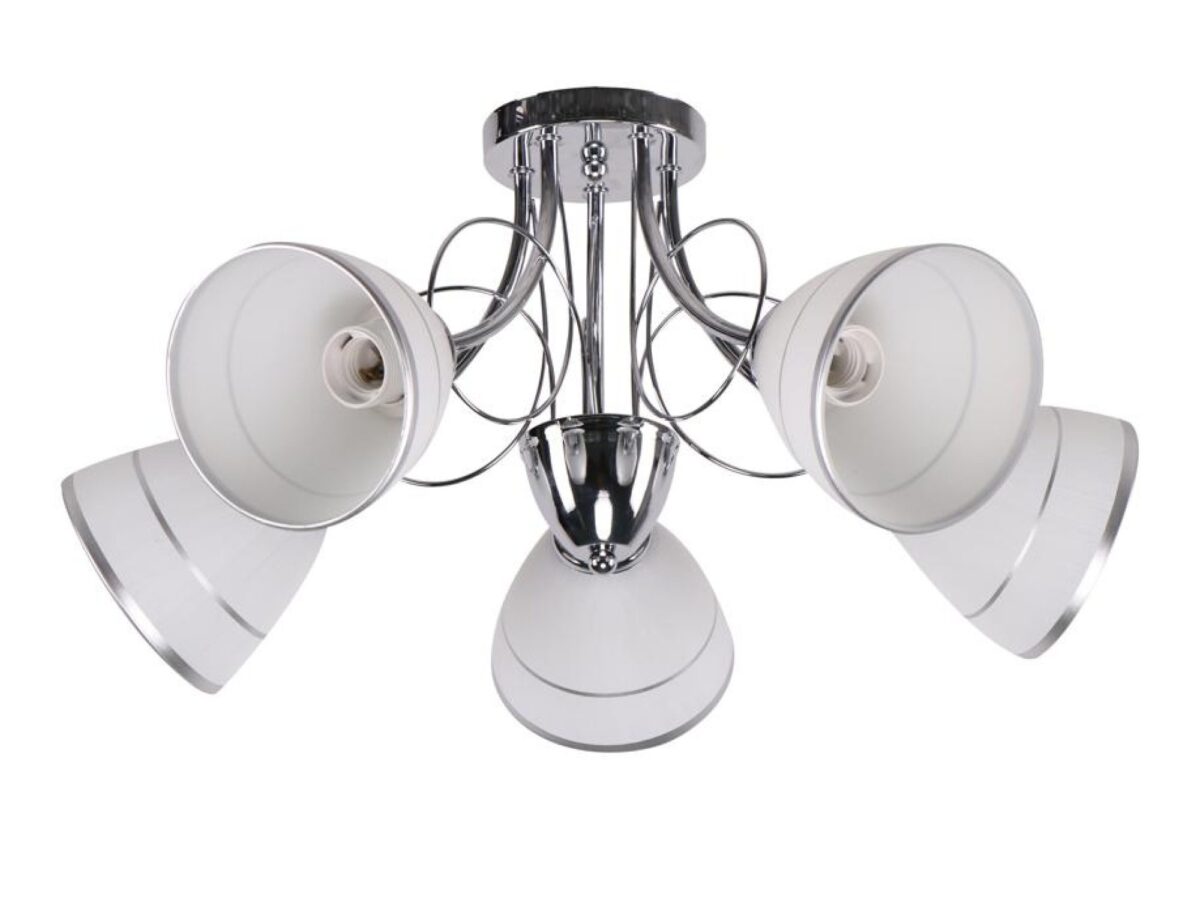 Lampa sufitowa Revimia 5-punktowa 58 cm z białymi kloszami
