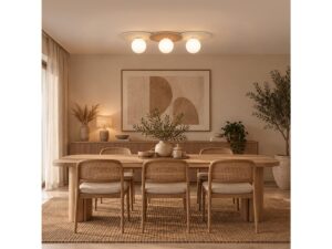 Miniaturka 3 - Lampa sufitowa Revimira podłużna 80 cm, trzy kuliste klosze i jutowe podstawy