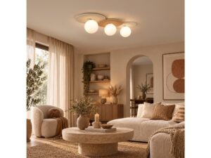 Miniaturka 2 - Podłużna lampa sufitowa Revimira w jasnym salonie