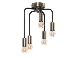 Miniaturka 4 - Lampa sufitowa Romareta 5-punktowa czarna z patyną 35 cm